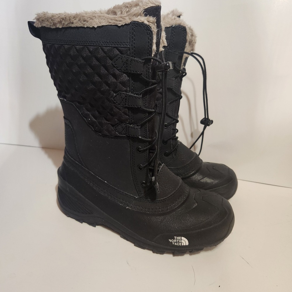 The North Face Girls Black Waterproof Insulated Winter Boots Size 6